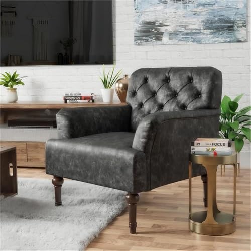 Sillón Transicional Gris Tapizado Cuero Sintético miniatura 6