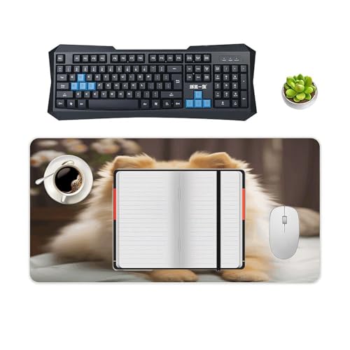 Mouse Pad grande anti deslizante con diseño de perro pomerania miniatura 4