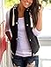 Yeokou Women's Slim Sleeveless Quilted Removable Hooded Winter Puffer Vest Coat(Black-XL)