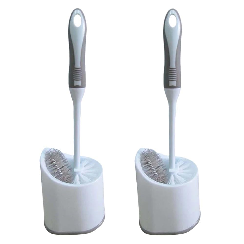 Escobillero y Portaescobillas Juego de portaescobillas con Base for baño, Paquete 2 Limpieza Profunda