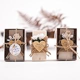 HTF Pack of 10 Wedding Gifts, Bridesmaid Gifts, Bridal Shower Gifts, Engagement Gifts, Wedding Decorations, Handmade Lavender Scented Mini Soap, Wedding Gifts Soap for Guests (Wedding, Cream)