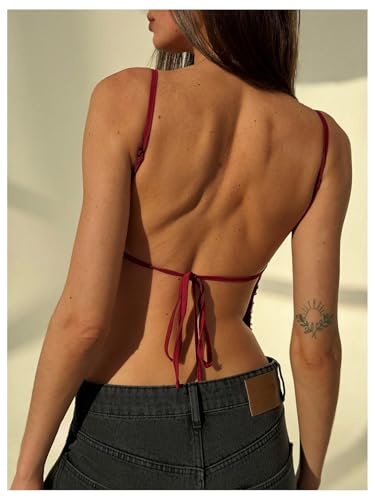 MakeMeChic Women's Y2K Sequin Tops Sparkly Beaded Top Glitter Concert Outfits Party Open Back Dressy Crop Tank Tops2