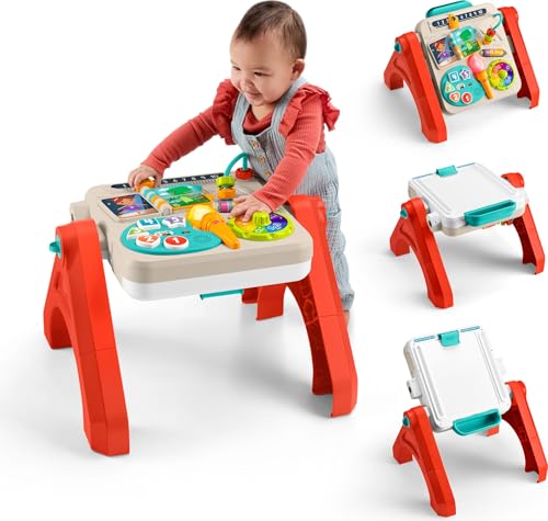 Fisher-Price Baby & Toddler Toy Laugh & Learn 4-in-1 Activity Table & Art Easel with Educational Music & Lights for Kids Ages 6+ Months