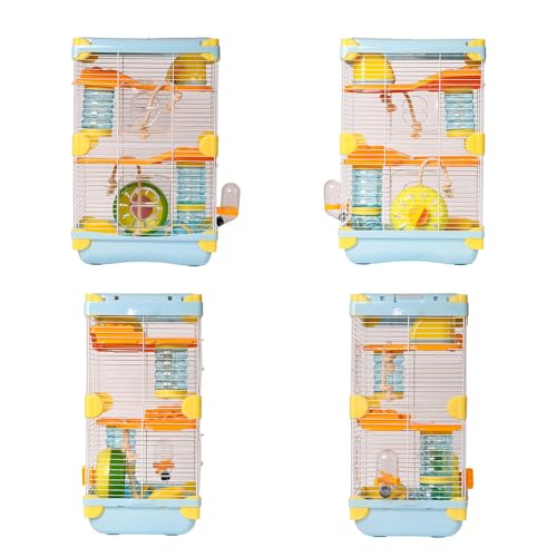 FINYQBET Gaiola Hamster de 3 Camadas - Gaiola Espaçosa e Fácil de Limpar, Ideal para Hamsters e Pequ