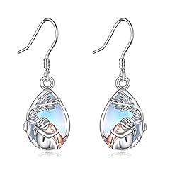 Silver-Dog with Women Earrings