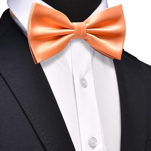 Image of GUSLESON Men's 3-pc Solid Color Bow Tie Gift Set - Double‑Fold Pre-Tied Bow Tie, Pocket Square, Cufflinks - Wedding Formal Party