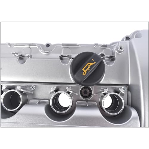 Image of Aluminum Engine Valve Cover Kit with Installed Gasket and Cap Replacement for 2007-2012 Mini Cooper R55 R56 R57 R58 R59 N14 Engine 11127646555 11127585907