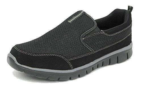 Dek Mens Boys Lightweight Shoes Slip On Mesh Trainers Pumps Memory Foam ,Black, 8 UK