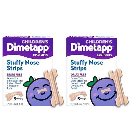 Childrens Dimetapp Stuffy Nose Strips for Kids Drug-Free Instant Nasal Congestion Relief to Help Kids Breathe Better Day or Night 12 Strips (Pack of 2)