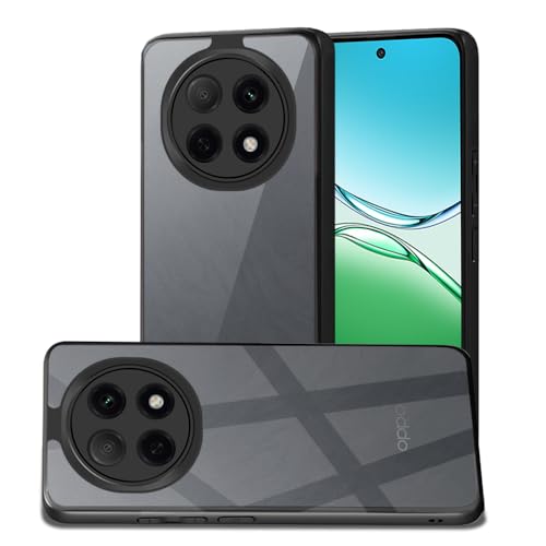 Image of AESTMO Oppo F29 Pro 5G Back Cover | 360 Protection | Crystal Clear Hard Back Transparent | Bumper Case for Oppo F29 Pro 5G (PC+TPU, Black Bumper)