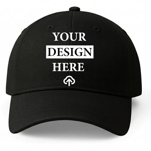 Image of AMAZON BRAND - ANARVA Personalized Premium Custom Cotton Cap | Design Your Own Baseball Cap with Logo, Name or Image | Free Size Unisex Adjustable Casual Hat for Men & Women