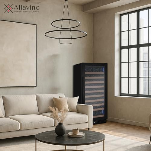 Image of Allavino Reserva Series 119 Bottle 55 inch Semi Tall Single Zone Right Hinge Black Metal Wine Refrigerator