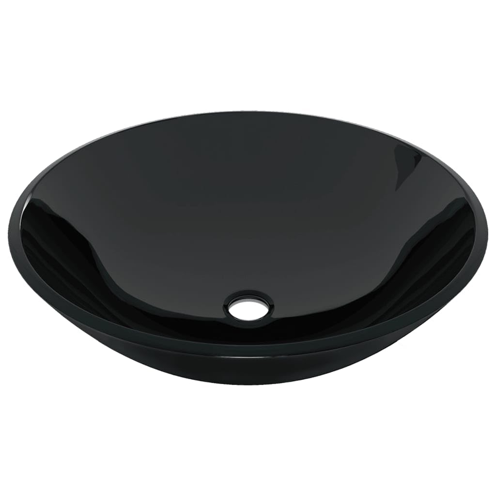 Badezimmer Waschbecken mit Wasserhahn Ablaufgarnitur Schwarz,Heimwerkerbedarf,Sanitärbedarf,Sanitärkeramik & Armaturen,Waschbecken & Spülen,Badezimmer-Waschbecken,Schwarz,8.08 kg-3098452