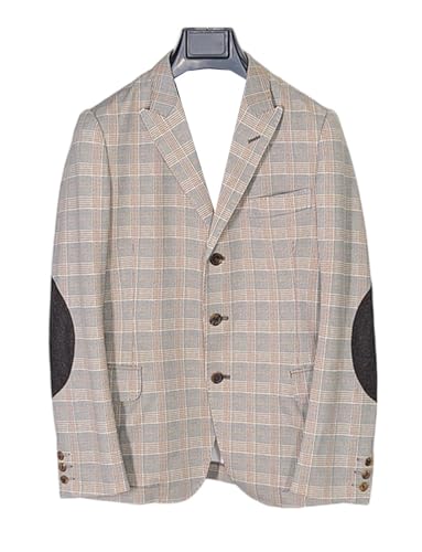 Men's Houndstooth Blazer Three Buttons Coat Peak Lapel Plaid Suit Jacket for Casual/Daily3