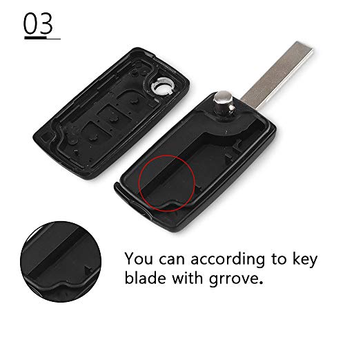 Sleutelbehuizing voor Peugeot met krasvrij lemmet en elektronica - Afbeelding 5