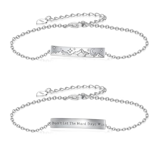 Dont Let The Hard Days Win Bracelet 925 Sterling Silver Inspirational Bracelets Motivational Bracelets Jewelry Gifts for Hard Times Women