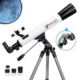 Moutec Telescope for Astronomy Beginners with Sturdy Steel Tripod, 700x70mm AZ Astronomical Refractor