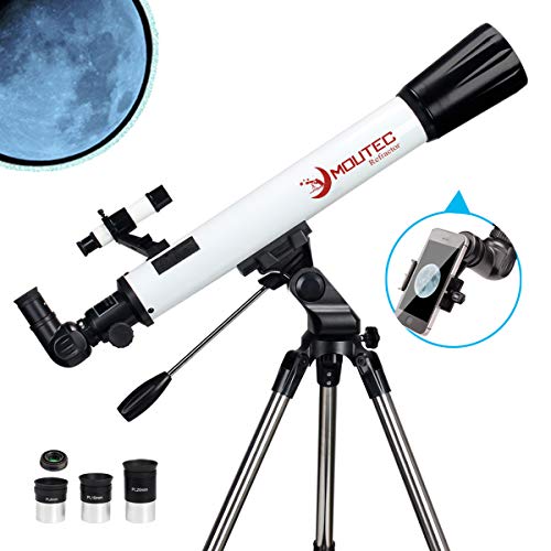 Moutec Telescope for Astronomy Beginners with Sturdy Steel Tripod, 700x70mm AZ Astronomical Refractor