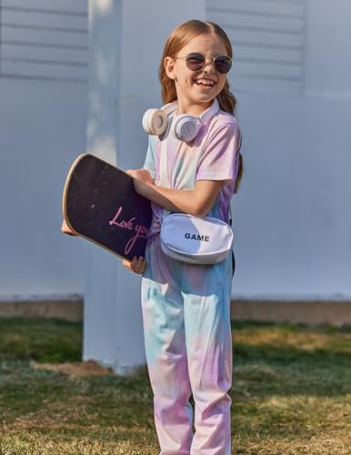 Image of Arshiner Girls Clothing Sets Tie Dye Twist Front Tops & Sweatpants Outfits Sportwear Sweatsuits Tracksuits 4-13 Year