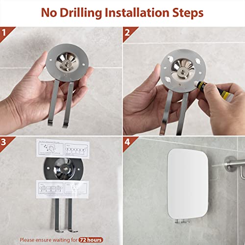 Shower Mirror For Shaving, Wall Mounted Makeup Mirror,Adjustable Angle Bathroom Mirror With Holders Razors #TOP5