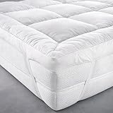 Egypto Plush Duck Feather & Down Mattress Topper Single Bed 18cm Thick | 85% Feather & 15% Down Fillings - Hypoallergenic, Breathable & Soft Down-Proof Cotton Cover - Mattress Topper Single Bed