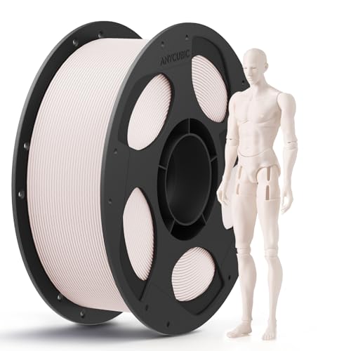 Image of ANYCUBIC PLA 3D Printer Filament, 3D Printing PLA Filament 1.75mm Dimensional Accuracy + /- 0.02mm, 1KG Reusable Spool (2.2 lbs), Mia White, Ideal Skin Tone PLA for Action Figures & Dolls