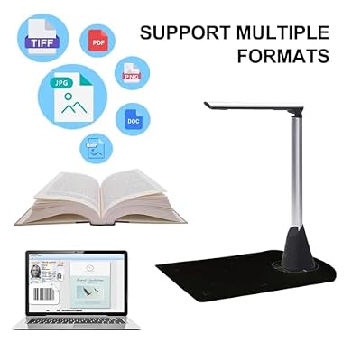 Smart Document Scanner, USB Book Scanner, 13MP Document Camera for Desktop/Laptop, Capture Size A3, Works with Windows & Mac OS