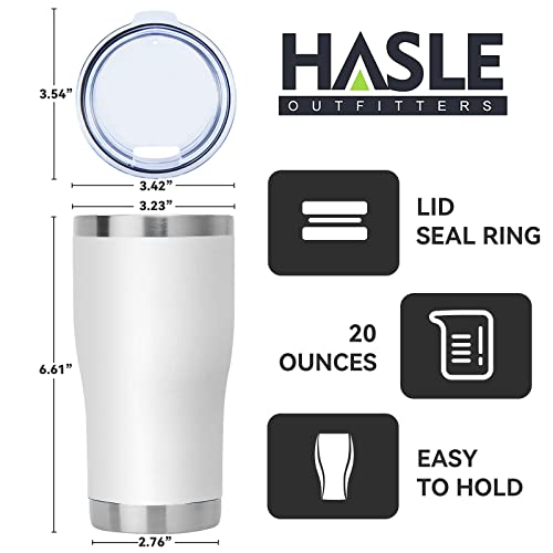 Image of HASLE OUTFITTERS 20 oz Tumbler Bulk, Stainless Steel Tumblers with Lid, Vacuum Insulated Tumbler, Double Wall Powder Coated Cup, coffee mugs, White, 1 Pack