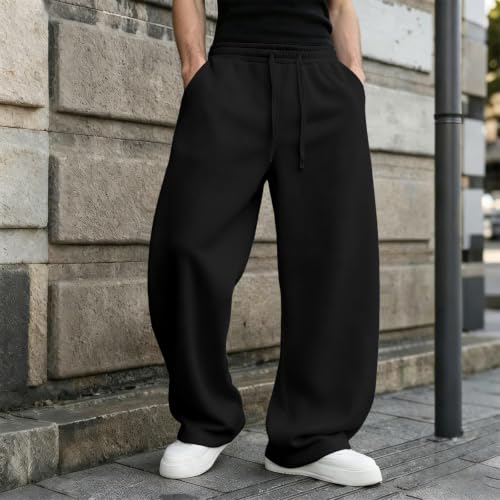 Baggy Sweatpants Men Y2k Loose Fit Elastic Waist Athletic Wide Leg Pants | Mens Sweat Pants 2026, Lightweight, Breathable, Soft, Straight Leg, Side Pockets and Back Pocket, Casual Trousers, Outerwear - image 2