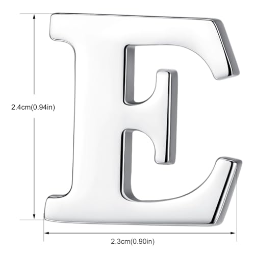 Image of HONEY BEAR Initial Alphabet Letter Lapel Pins Collar Badge Brooches for Mens /Womens Shirt Dress Decoration Silver