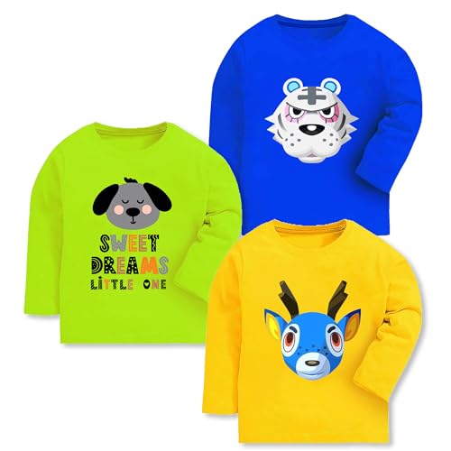 Image of TS LAVI TAVI Trendy Printed Unisex Cotton Apparel Full Sleeve T-Shirt Pyjama Track Pant Combo for New Born Baby Kids Boy and Girl Clothing Set (Pack of 3) (3, Combo 6, 3 Months - 6 Months), Assorted