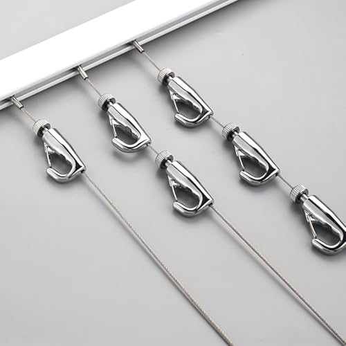 Image of Invisibility Picture Rail Hanging Kit, Heavy Duty Pictures Hanger Wire Kit with Installation Hardware, Wall Mounted Photo Hanging System for Gallery /Museum(35in(88.9cm) Track)