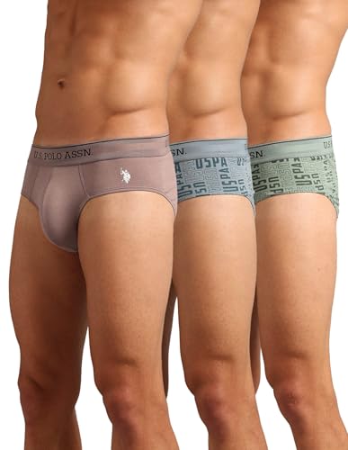 Image of U.S. Polo ASSN. Mens OEB17 Moisture Wicking Cotton Underwear Briefs - Pack of 3