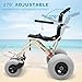 Wsexyy Beach Wheelchair with Balloon Tires, All Terrain Wheel Chair, Foldable, Waterproof, for Beach, Grass, Gravel, and Water Access, Travel Transport for The Elderly