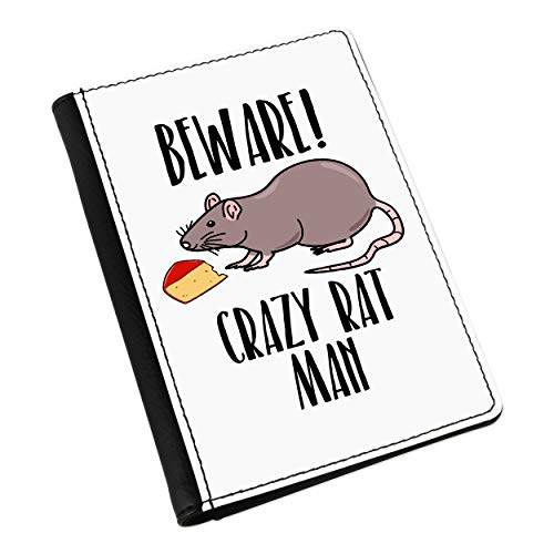 Housse de passeport homme au motif Rat Attention Fou à l'aéroport