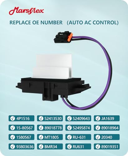 Image of Marsflex Blower Motor Resistor 15-80567 2003 2004 2005 2006 for Chevrolet Chevy Tahoe Silverado Trailblazer, for GMC Yukon Envoy, for Cadillac Escalade Blower Resistor 4P1516 for Auto AC Control