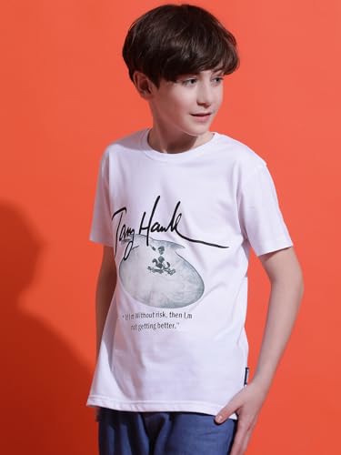Image of Li'l Tomatoes Boys Cotton T-Shirt | Graphic Printed Half Sleeve Casual Summer Wear | Soft & Breathable | 9-16 Years