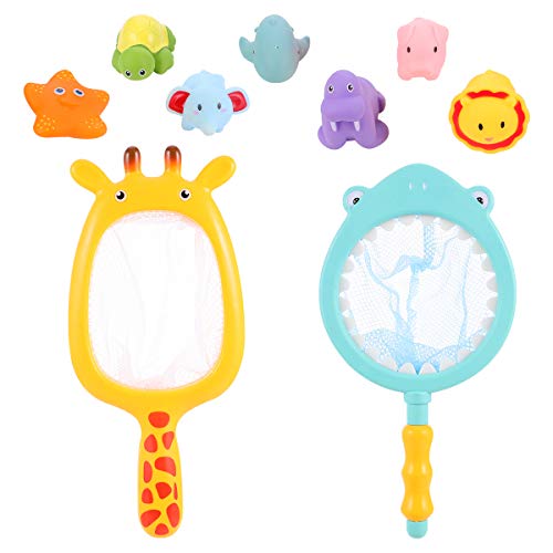 UPKOCH 2 Juegos Juguetes de Baño para Aspersor para Pescar Animales Flotantes Que Cambian de Color al Contacto Agua Incluye Jirafas Azul para Diversión y Sensorial la Bañera