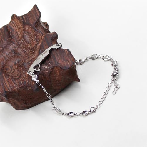 Image of 2 Couple Bracelets for men women, Love /Koi Fish /Gossip Jigsaw Puzzle Stainless Steel Heart-shaped Chain Adjustable Bracelet for Boyfriend Girlfriend Valentine's Day Gift Jewelry
