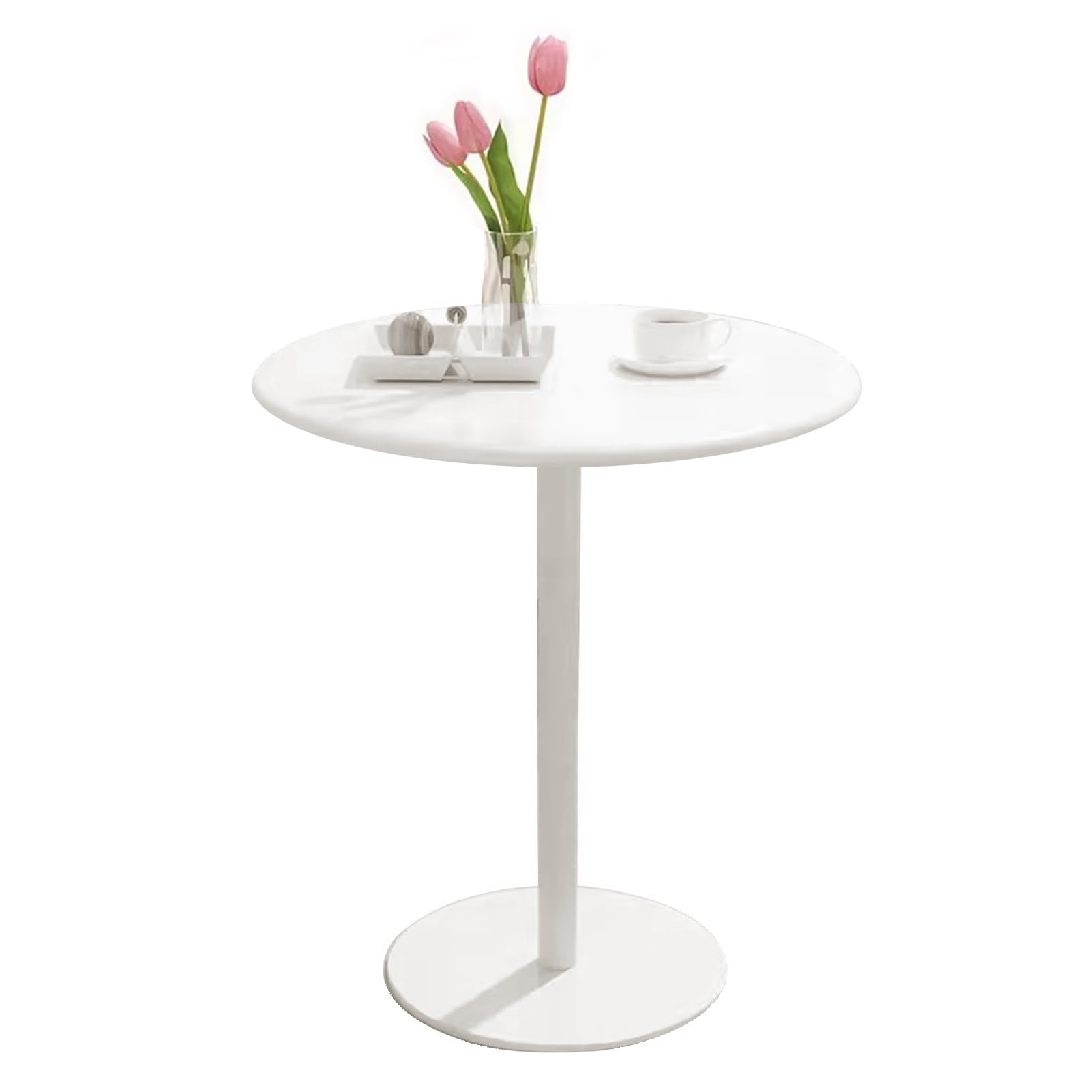 SWENEEN Bistro Table Round Bar Table High Counter Pub Table, Sofa Side Dining Breakfast Coffee Table With Metal Tabletop & Stable Base, For Kitchen, Living Room, Apartment,40x40x50cm