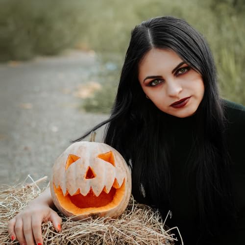 EUPSIIU Women's Long Black Straight Wig wigs for women,halloween wig,Long Straight Synthetic Raven Wigs for Party Cosplay Halloween Anime,Carnival Fancy Dress Accessories (Black) - Image 3