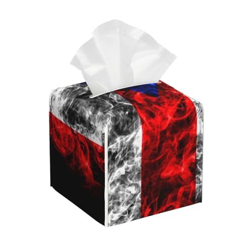 Puerto Rico Flag Art Square Tissue Box Cover, Cube Tissue Box Holder, Table Tissue Box