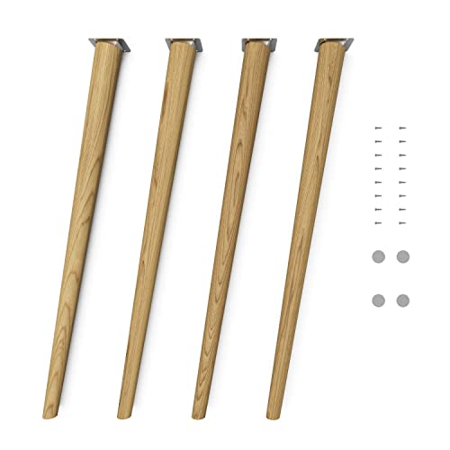 Sossai Tischbeine aus Massivholz Eiche mit Öl-Finish, Clif Round HMF2, 71 cm hoch, rund, schräge Ausführung, für Stühle, Tische Sossai Tischbeine aus Massivholz Eiche mit Öl-Finish, Clif Round HMF2, 71 cm hoch, rund, schräge Ausführung, für Stühle, Tische
