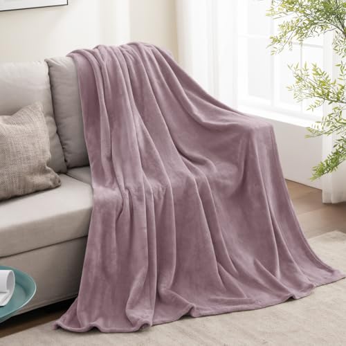 Image of BEDELITE Fleece Blanket Dusky Violet Throw Blankets for Couch & Bed, Luxury Plush Cozy Fuzzy Blanket 50x60 inches, Super Soft Warm Lightweight Throw Blanket for Travel Camping
