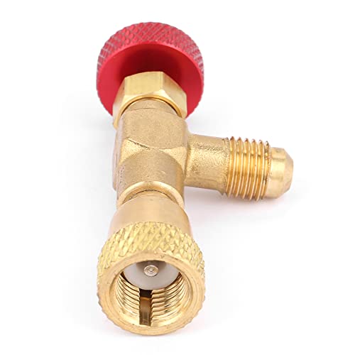 Válvula de control de latón 1/4" - 5/16", para manguera de carga de refrigerante R410A miniatura 2