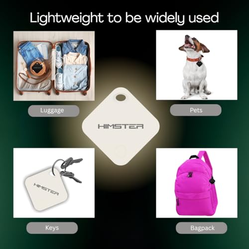 Image of Himster Locatag for Android | Google Find Hub Tracker | Bluetooth 5.4 | No SIM Needed | Anti-Lost & Loud 75dB Alert | Item Finder- Keys, Wallets, Bags, Pets |1-Year Replaceable Battery(White)