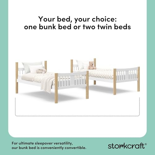 image for Storkcraft Caribou Bunk Bed Twin Over Twin Bunk Bed (White with Natura