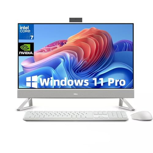 Image of Dell 27 All-in-One Desktop Computer, 27 inch FHD IPS Touch Display, Core 7 150U, NVIDIA GeForce MX570A, 32GB DDR5, 1TB SSD, Wireless KB & Mouse, Windows 11 Pro for Business & Study