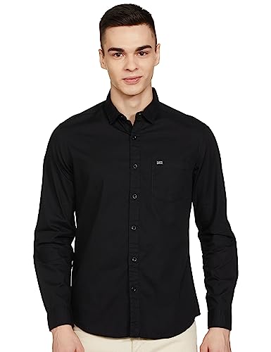 Image of The Indian Garage Co Men Slim Fit Solid Full Sleeves Cutaway Collar Casual Shirt