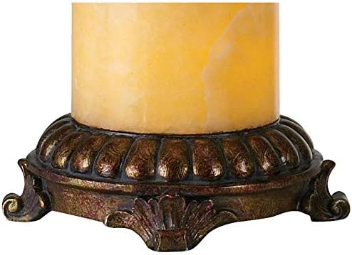 Miniatura 8 de Barnes and Ivy Lámpara de mesa tradicional con luz nocturna de 28.5 pulgadas de alto, bronce oscuro, columna, piedra de ónix blanco, decoración para